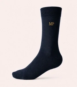 TMAVĚ MODRÉ vysoké pánské ponožky
